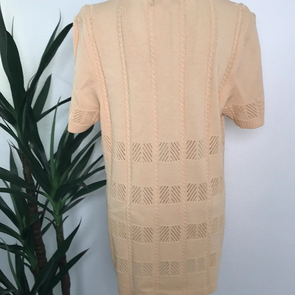 St. John Collection by Marie Gray Open Knit Cardigan Peach - Picture 2 of 6